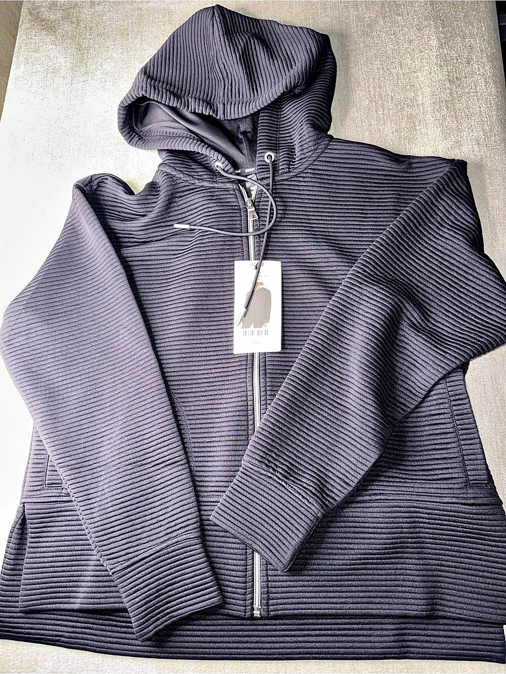 DKNY Ottoman Full Zip Hoodie Faded Rose Pink XS NWT $79.50